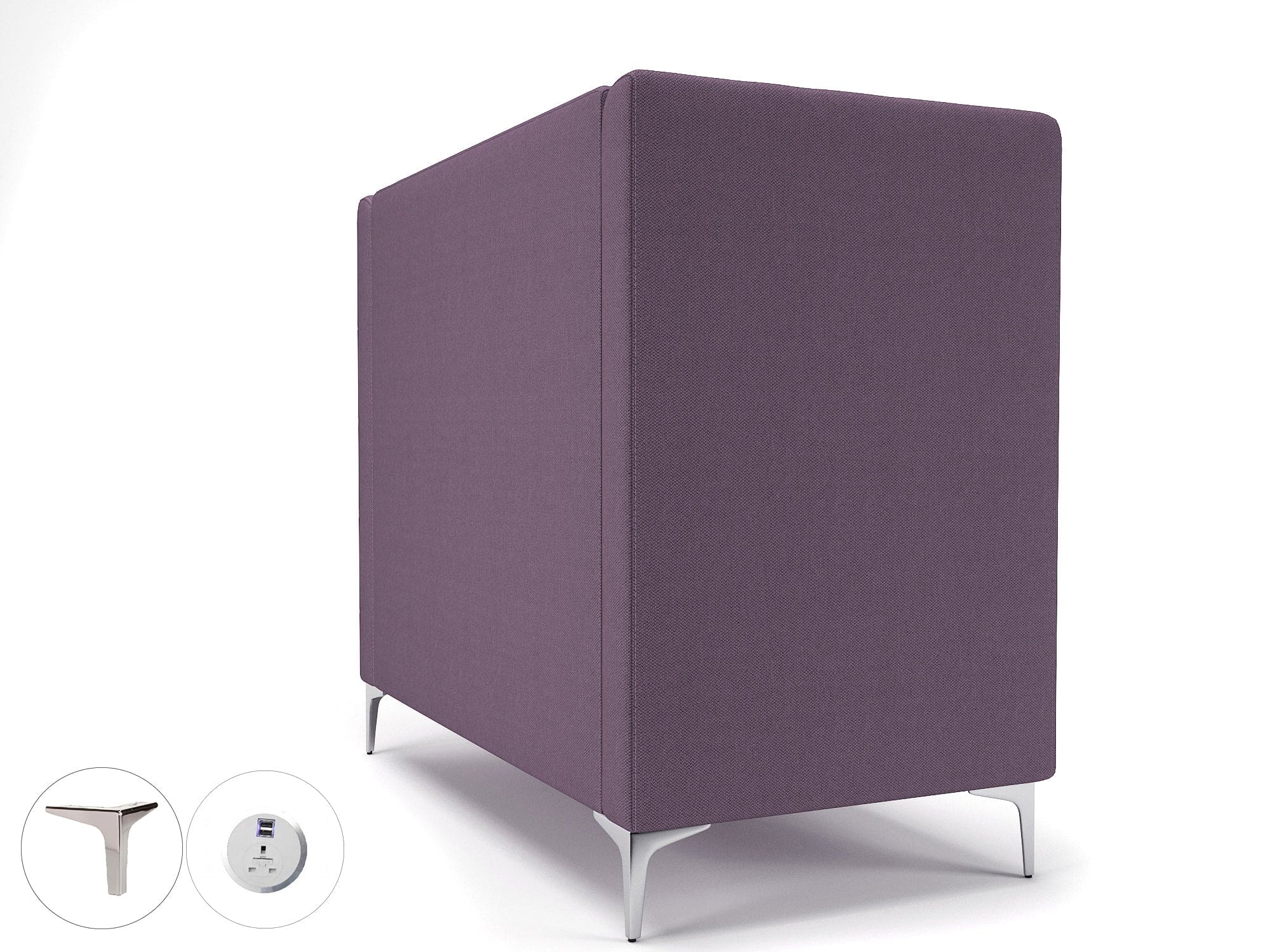 Altus 128cm Wide Privacy Booth in Camira Era Fabric with Socket - Image 104