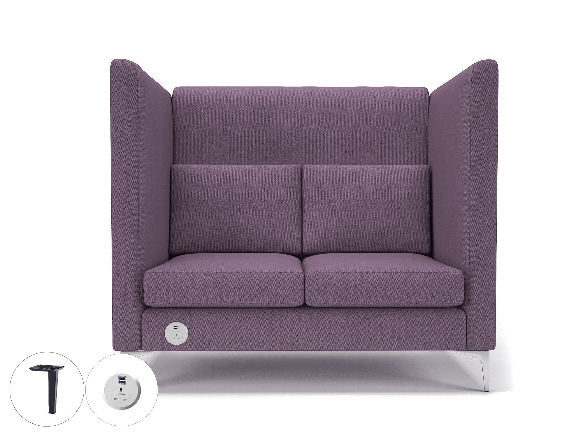 Altus 128cm Wide Privacy Booth in Camira Era Fabric with Socket - Image 106