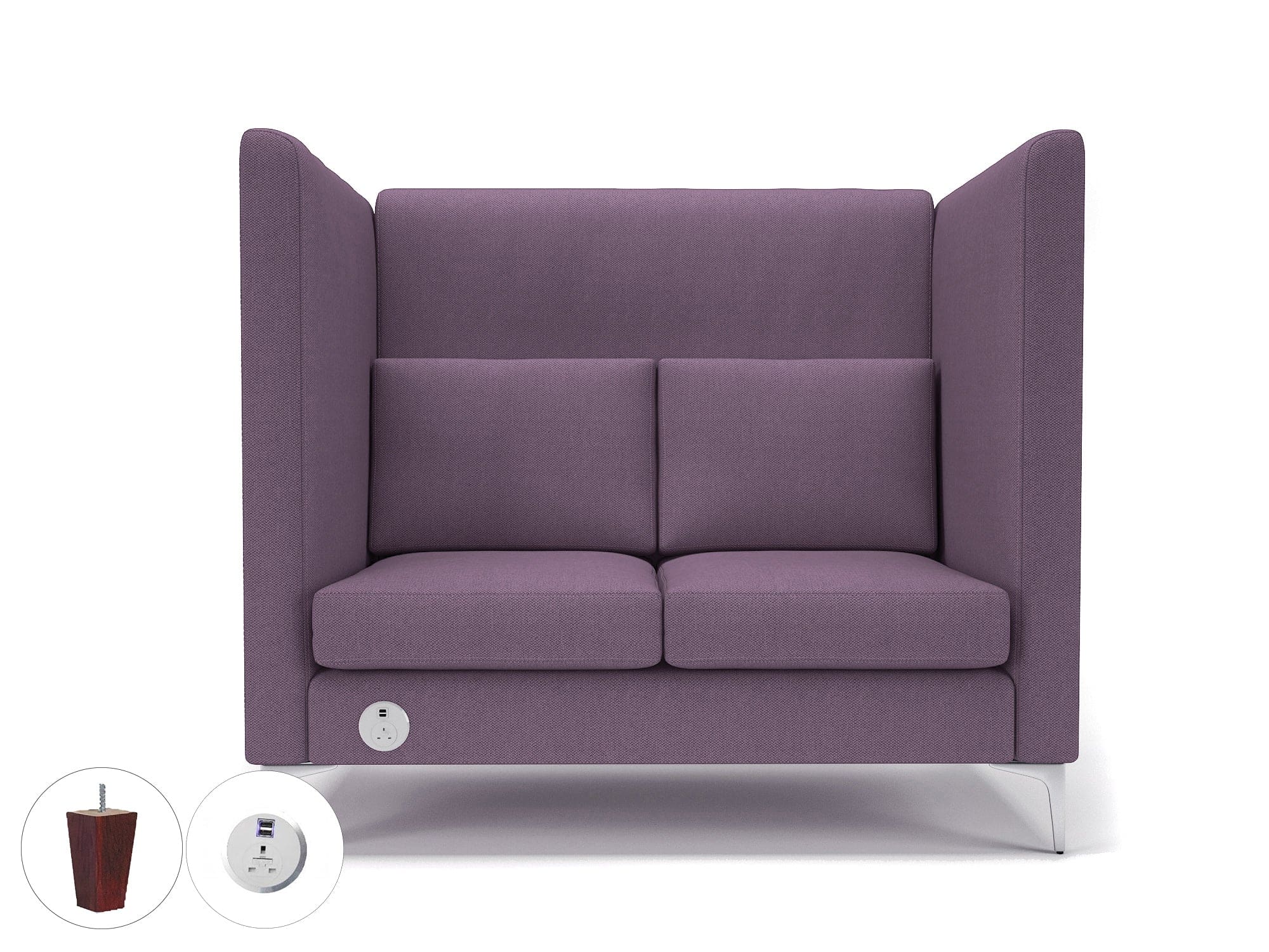 Altus 128cm Wide Privacy Booth in Camira Era Fabric with Socket - Image 110