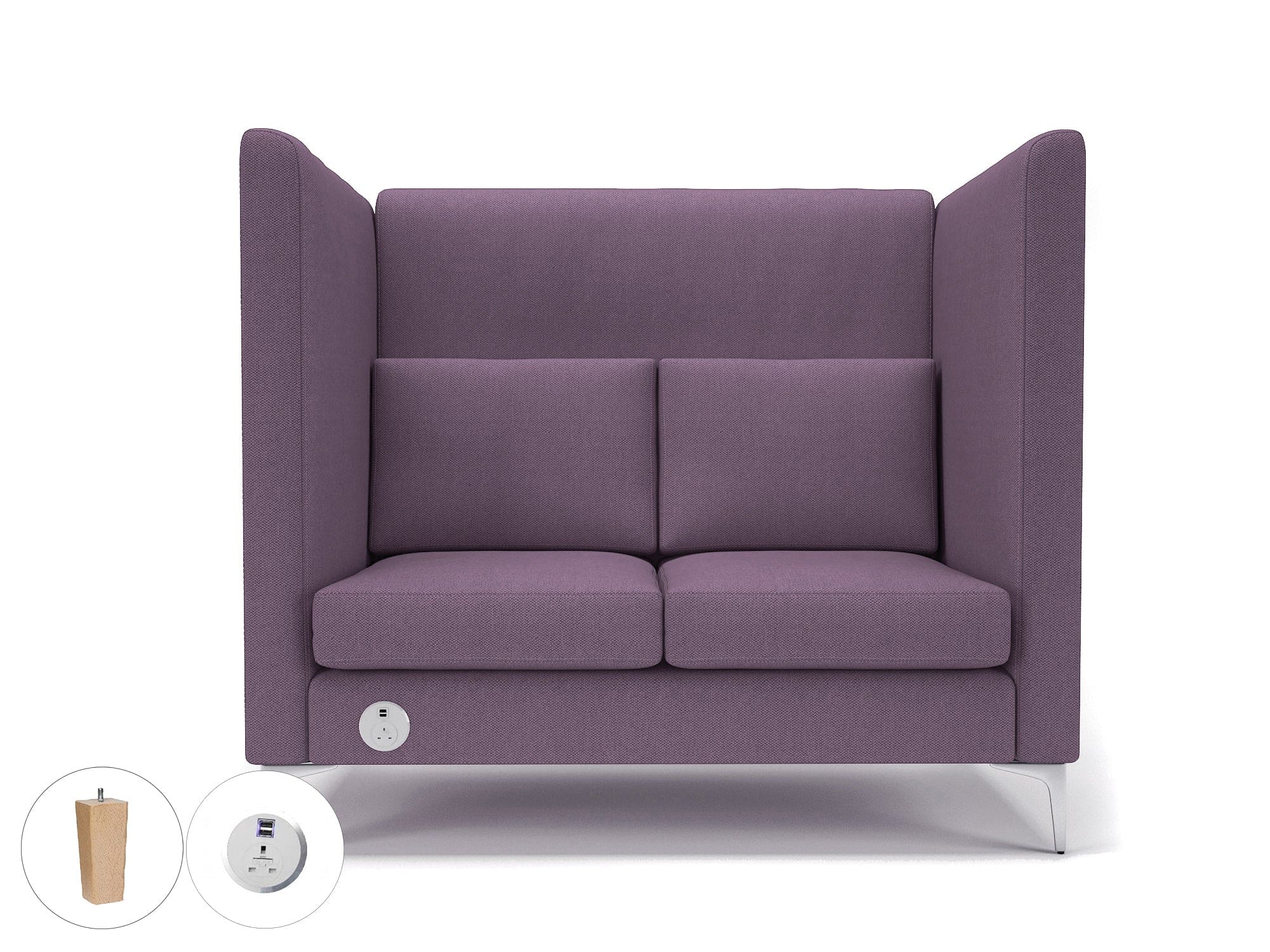 Altus 128cm Wide Privacy Booth in Camira Era Fabric with Socket - Image 114