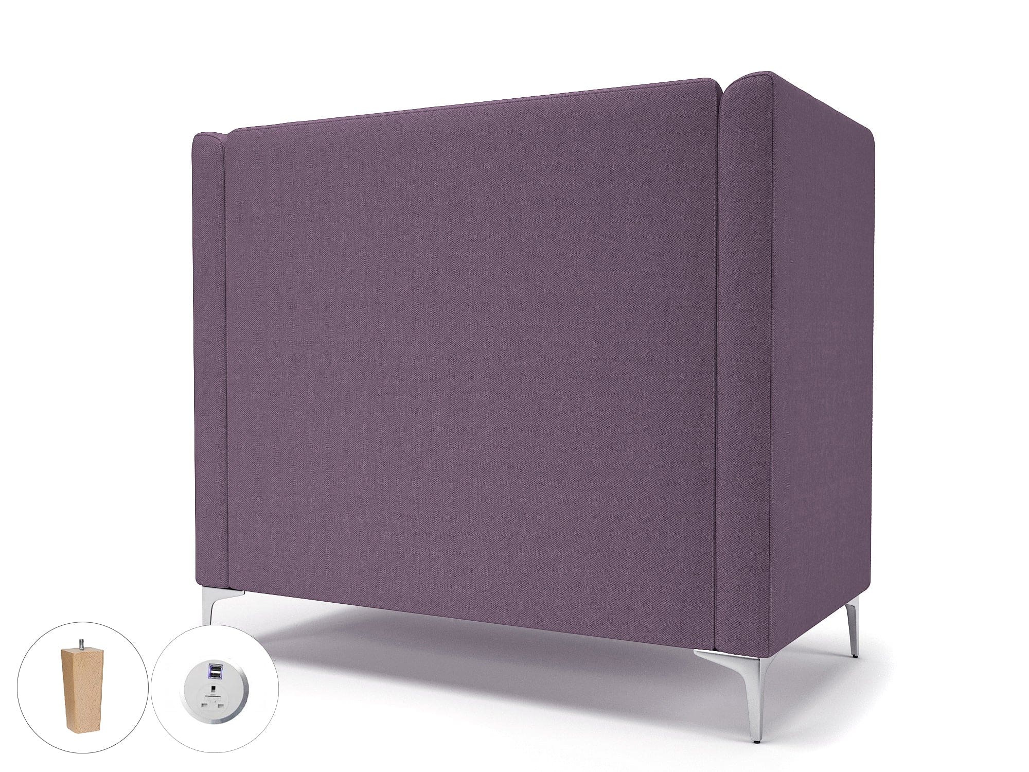 Altus 128cm Wide Privacy Booth in Camira Era Fabric with Socket - Image 115