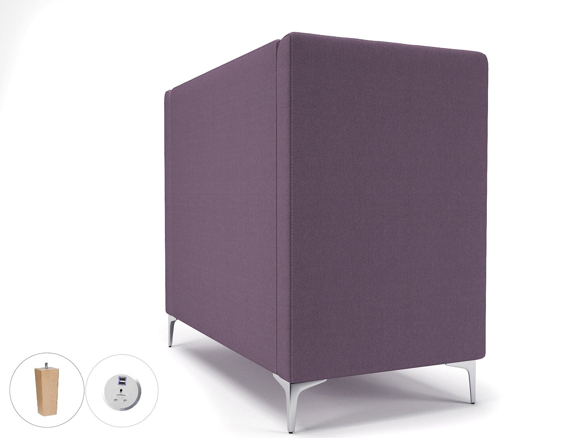 Altus 128cm Wide Privacy Booth in Camira Era Fabric with Socket - Image 116