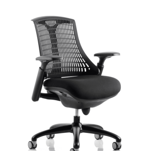Flex Medium Back Black Frame Task Operator Office Chair with Arms