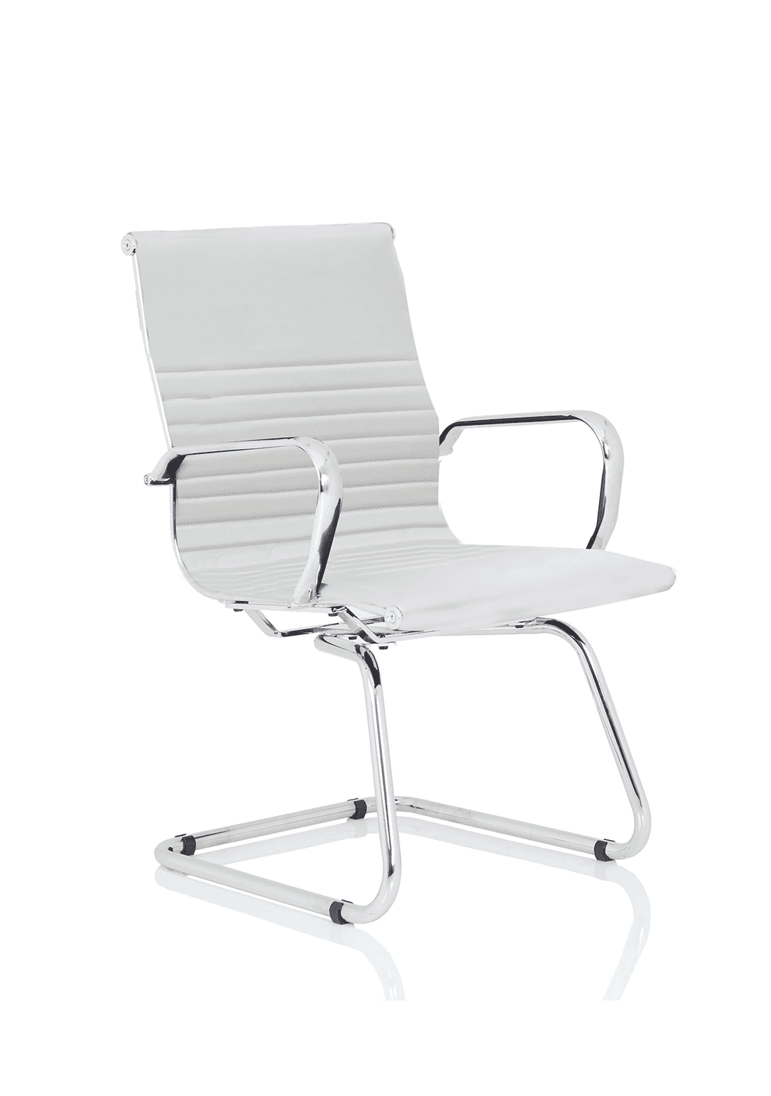 Nola Black Leather Cantilever Visitor Chair with Arms - Image 8