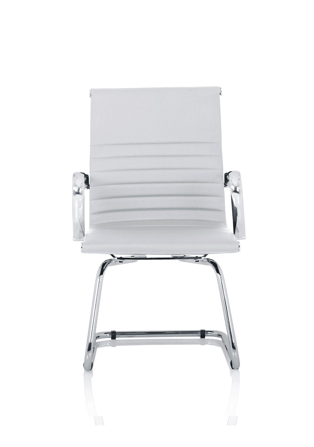 Nola Black Leather Cantilever Visitor Chair with Arms - Image 9
