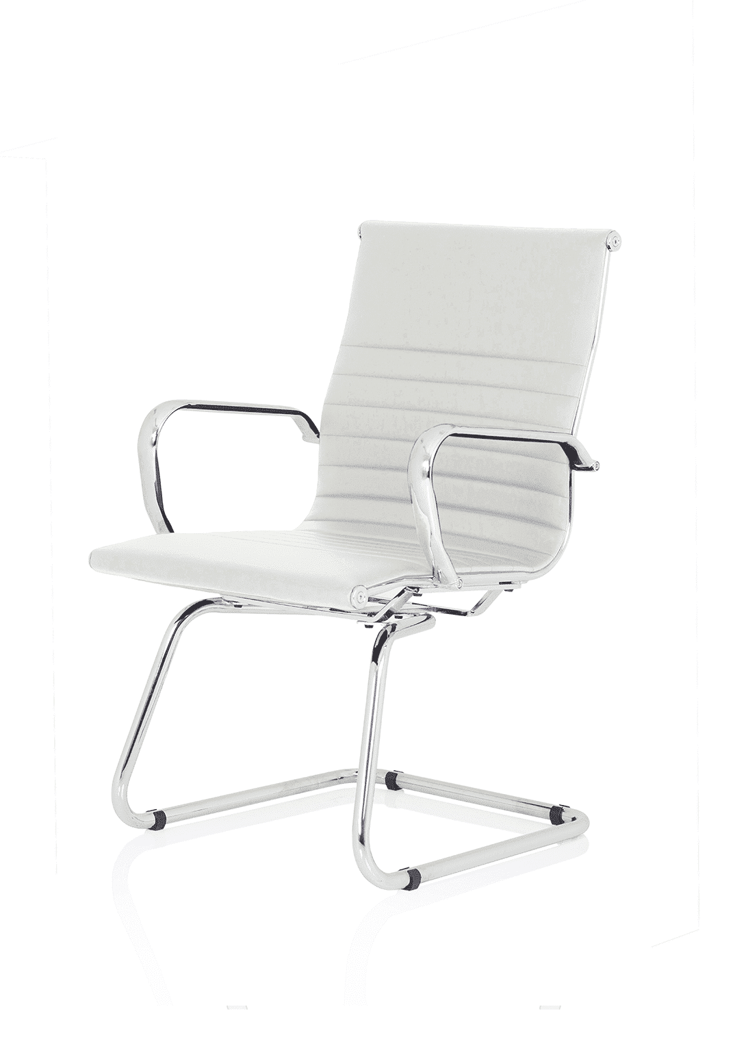 Nola Black Leather Cantilever Visitor Chair with Arms - Image 10