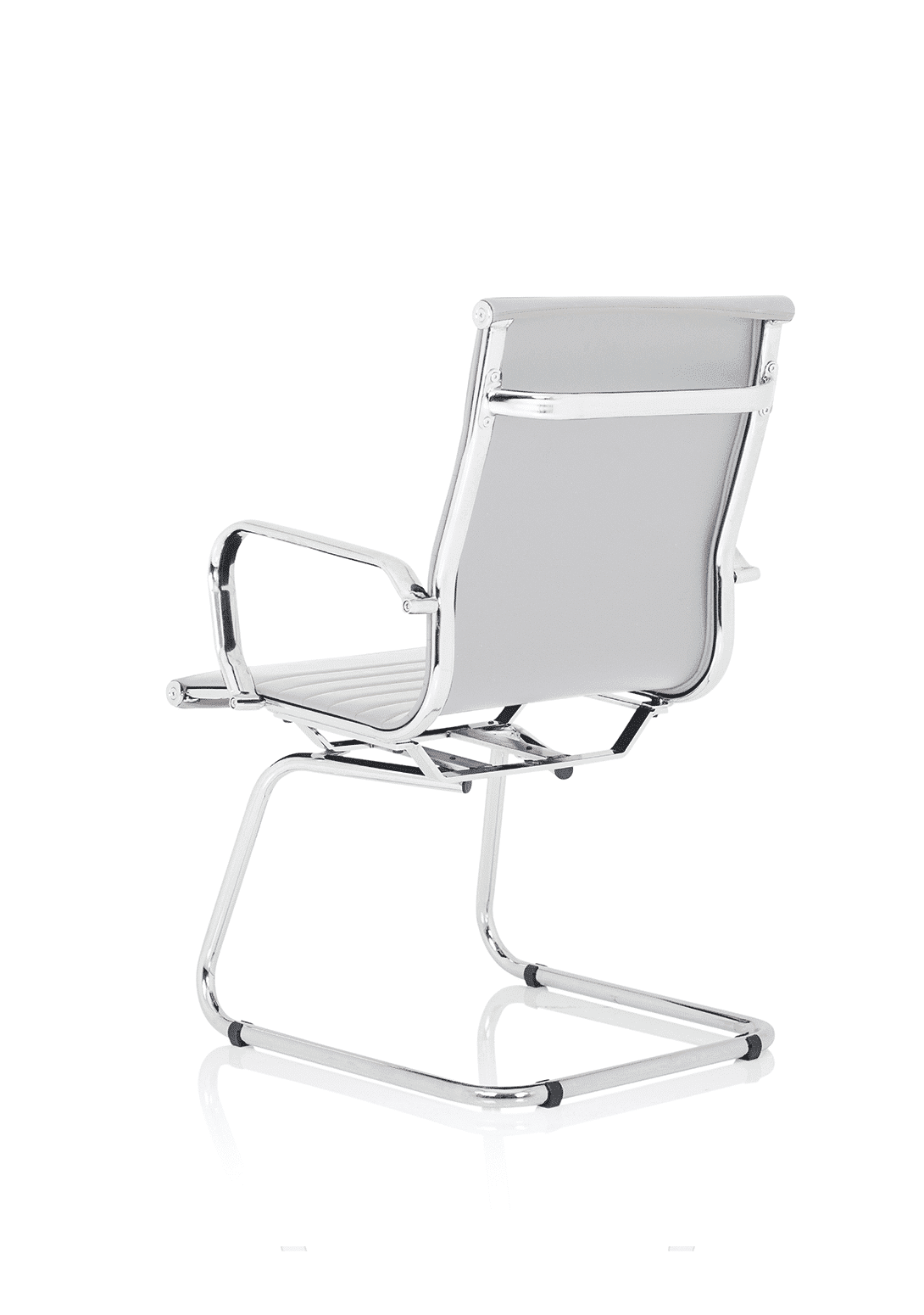 Nola Black Leather Cantilever Visitor Chair with Arms - Image 12