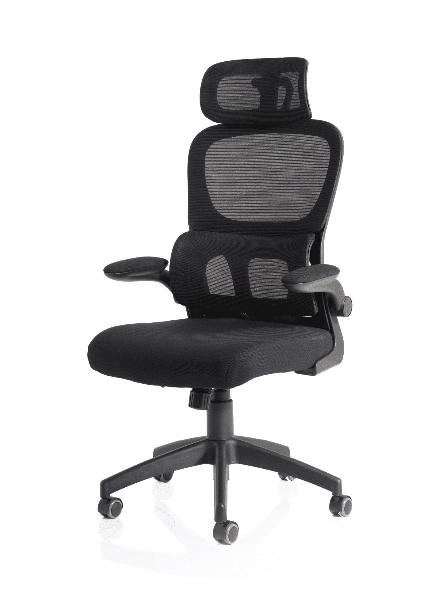 Iris Task Operator Mesh Back Fabric Seat With Headrest - Image 7