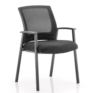 Metro Medium Mesh Back Stacking Visitor Chair with Arms