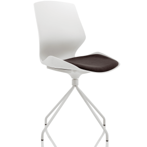 Florence Spindle White Frame Fabric Seat Visitor Chair