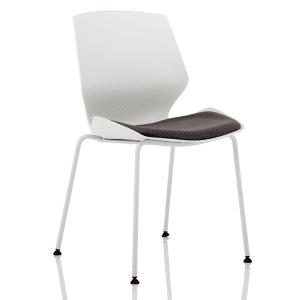 Florence White Frame Fabric Seat Visitor Chair