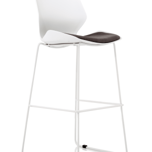 Florence White Frame Fabric Seat High Stool Chair
