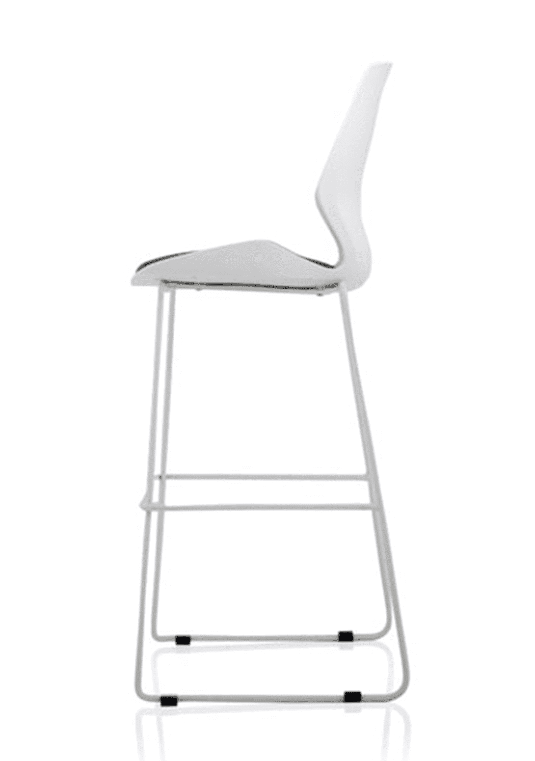 Florence White Frame Fabric Seat High Stool Chair - Image 4