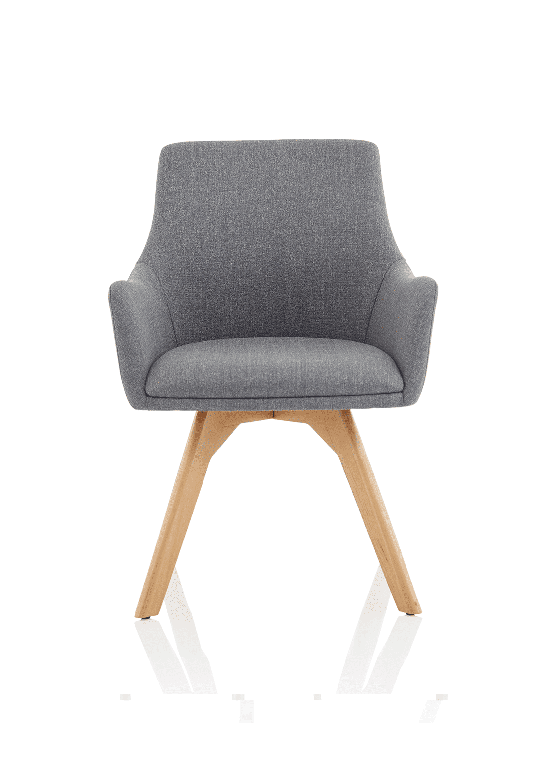 Carmen Grey Fabric Wooden Leg Visitor Chair - Image 2