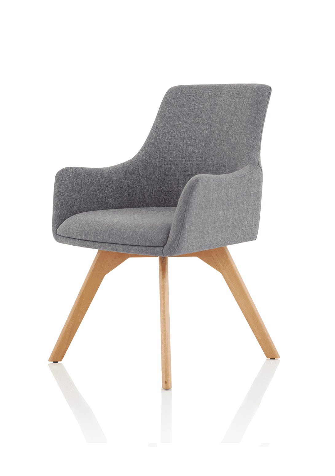 Carmen Grey Fabric Wooden Leg Visitor Chair - Image 3