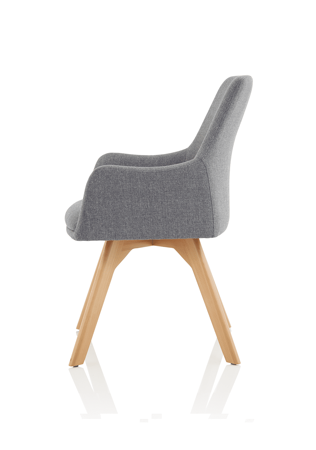Carmen Grey Fabric Wooden Leg Visitor Chair - Image 4