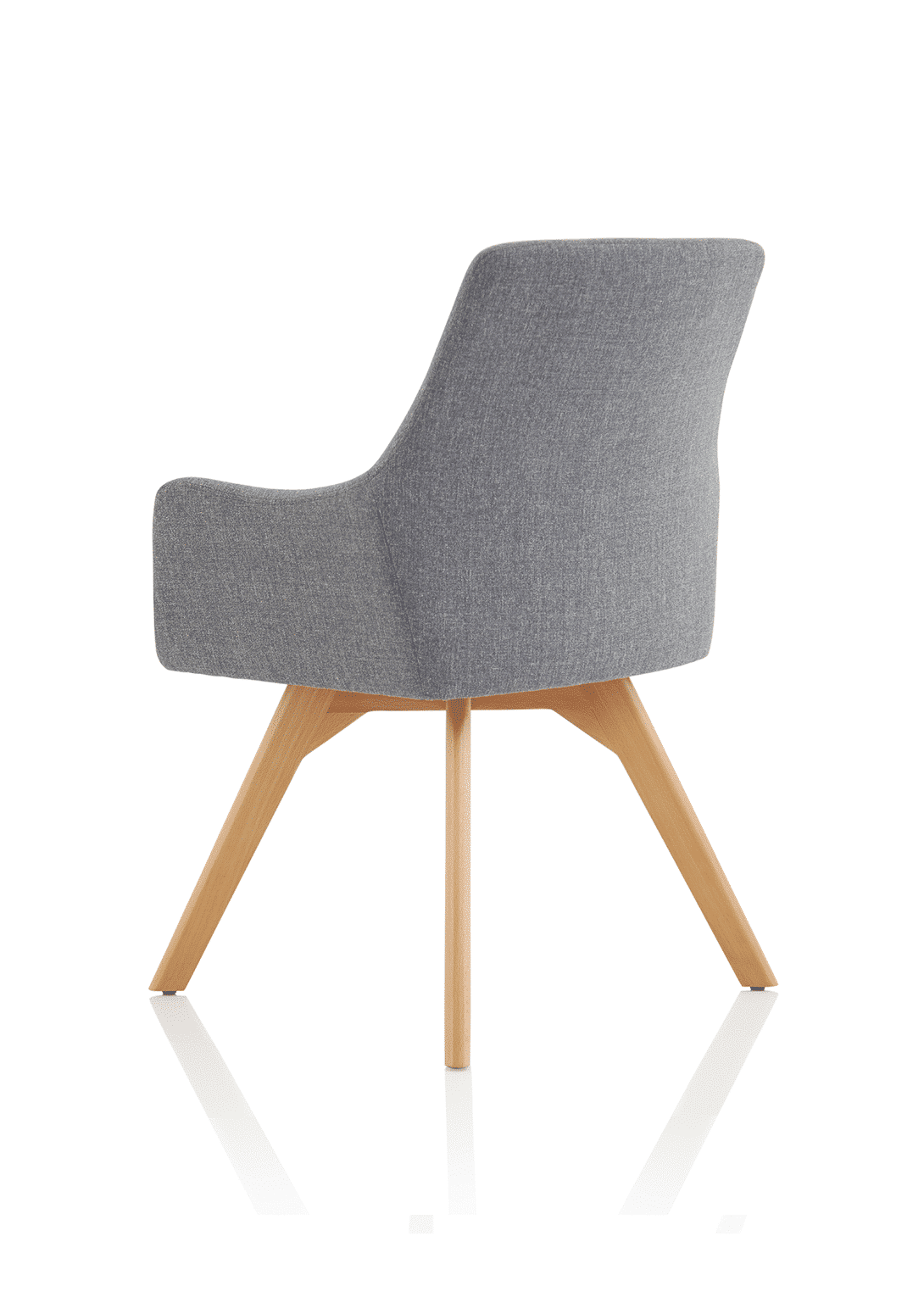 Carmen Grey Fabric Wooden Leg Visitor Chair - Image 5