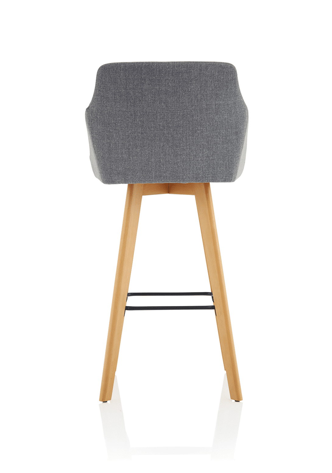 Carmen Grey Fabric Wooden Leg High Stool Chair - Image 6