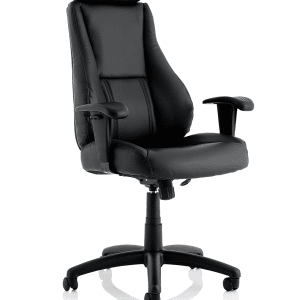 Winsor Medium Back Executive Black Leather Office Chair with Arms