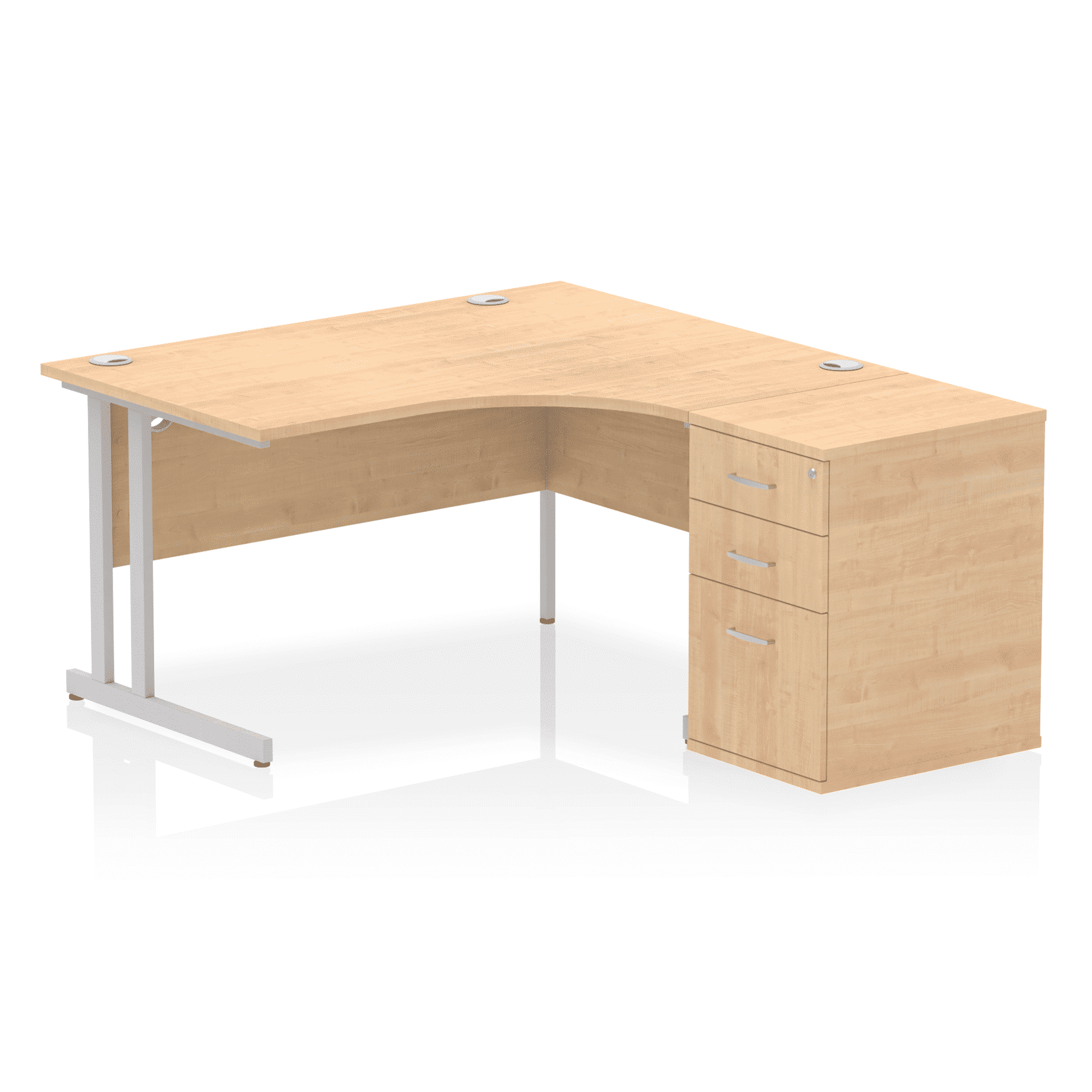 Impulse 1400mm Cantilever Right Crescent Desk Workstation - Image 13