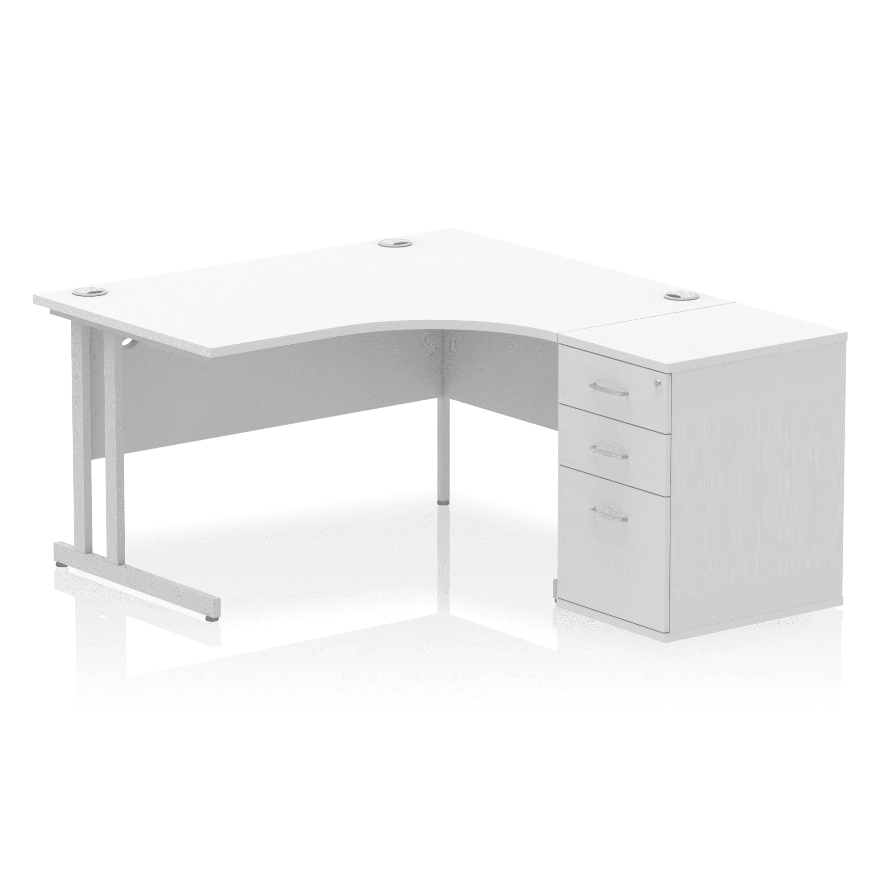 Impulse 1400mm Cantilever Right Crescent Desk Workstation - Image 30