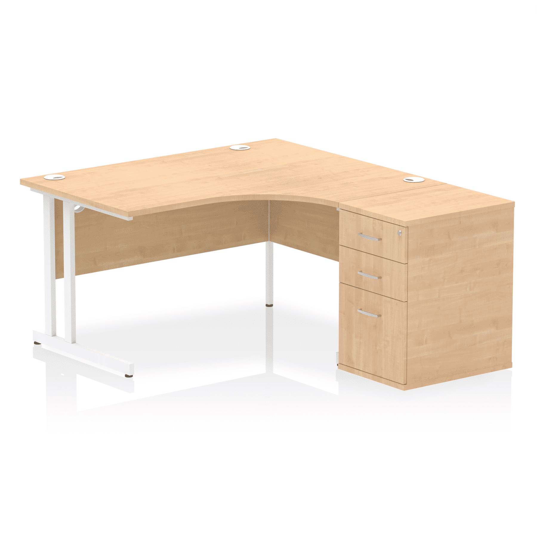 Impulse 1400mm Cantilever Right Crescent Desk Workstation - Image 14