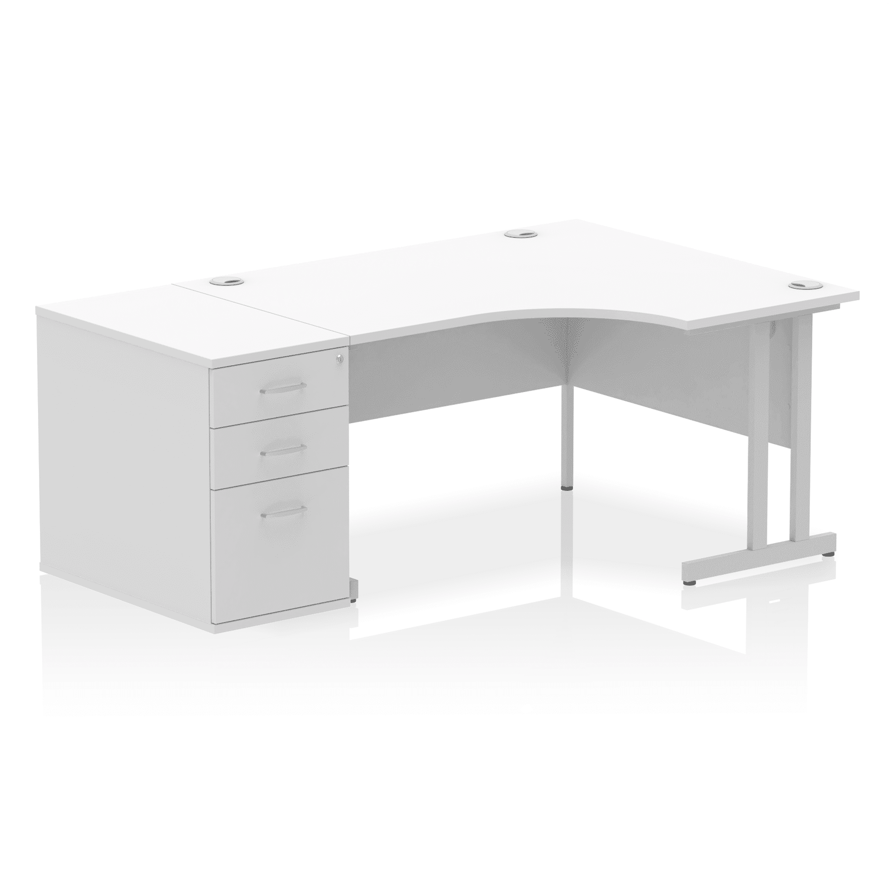 Impulse 1400mm Cantilever Right Crescent Desk Workstation - Image 42