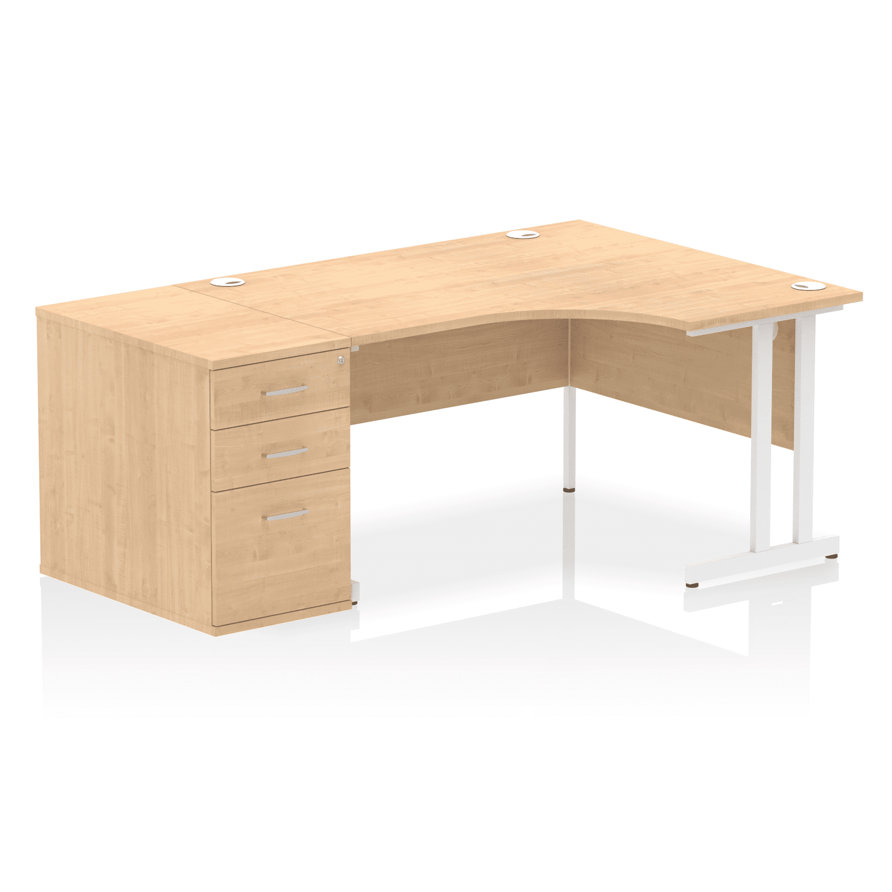 Impulse 1400mm Cantilever Right Crescent Desk Workstation - Image 17