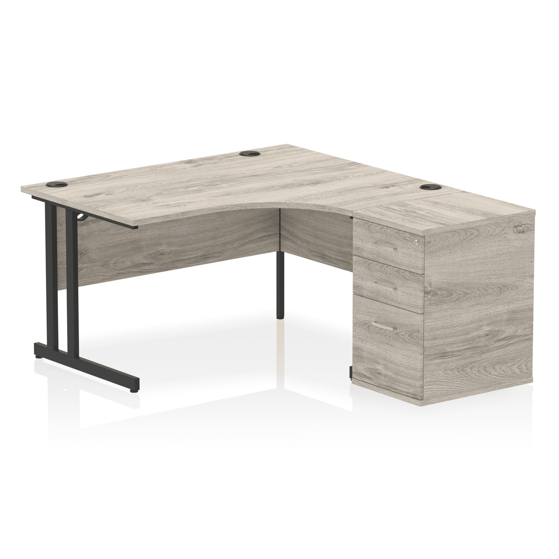 Impulse 1400mm Cantilever Right Crescent Desk Workstation - Image 9