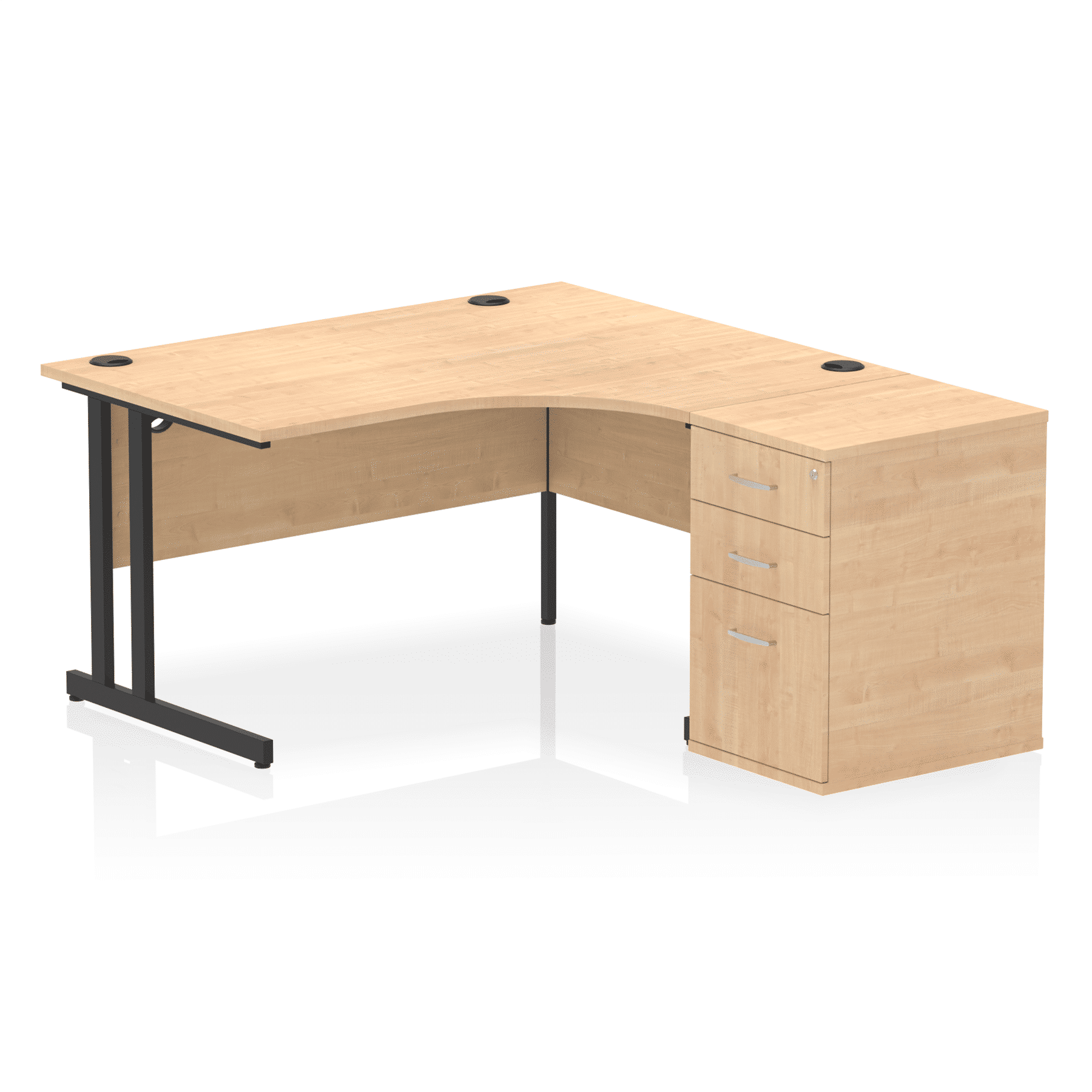 Impulse 1400mm Cantilever Right Crescent Desk Workstation - Image 15