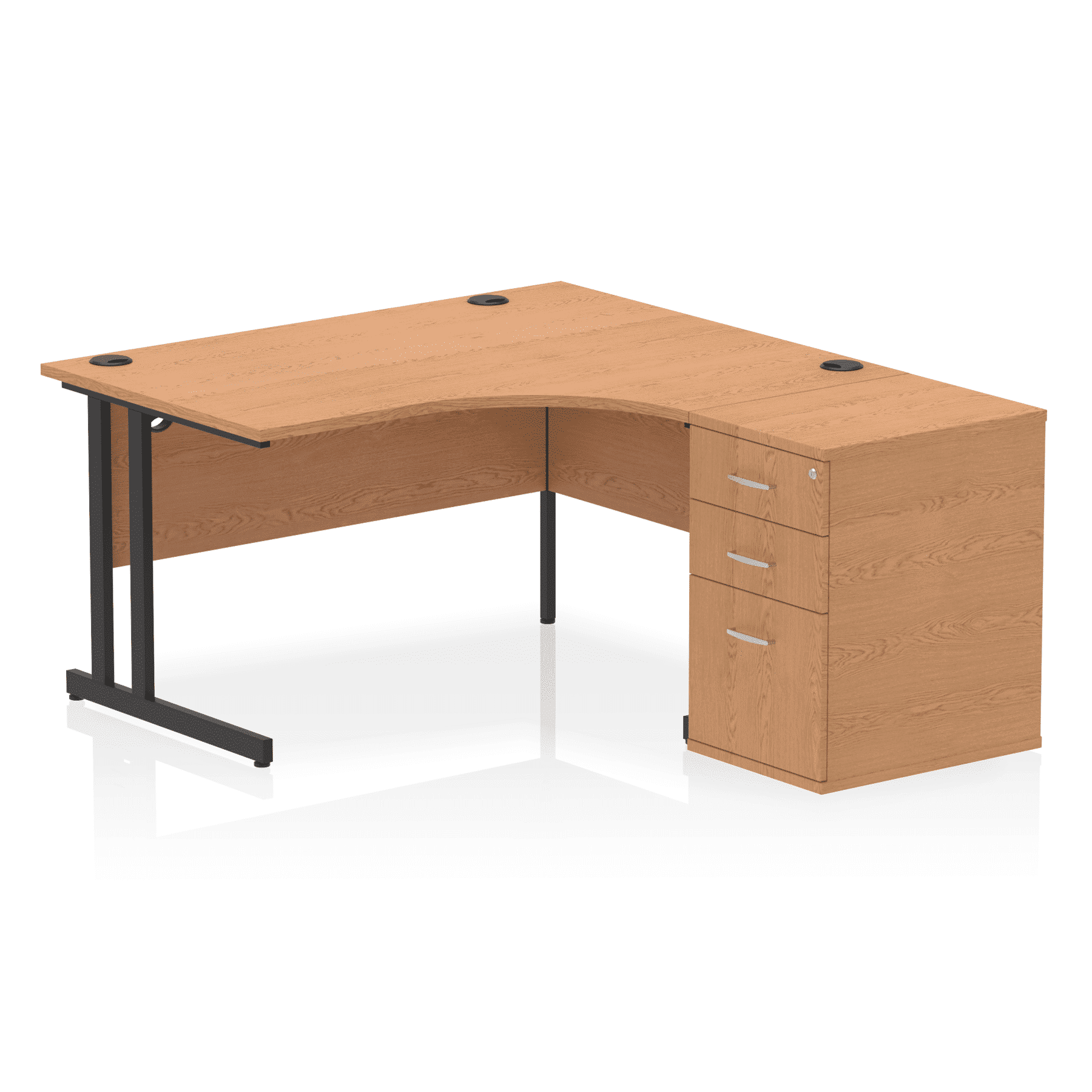 Impulse 1400mm Cantilever Right Crescent Desk Workstation - Image 21