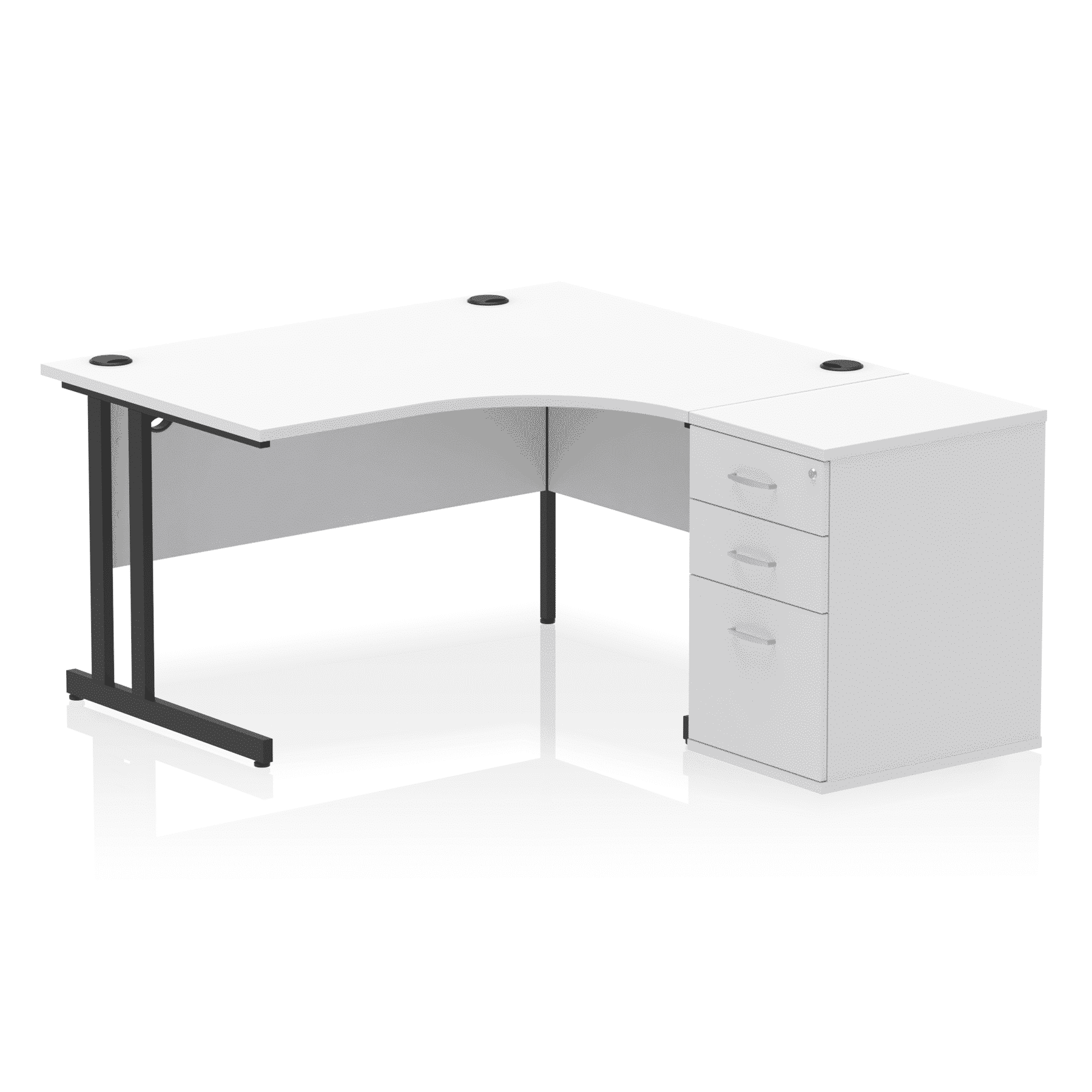 Impulse 1400mm Cantilever Right Crescent Desk Workstation - Image 32