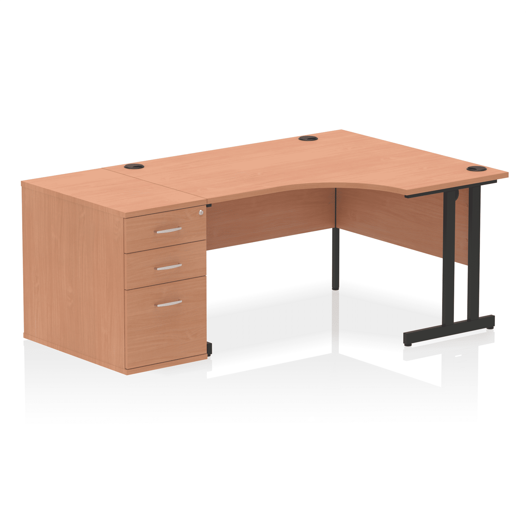 Impulse 1400mm Cantilever Right Crescent Desk Workstation - Image 6