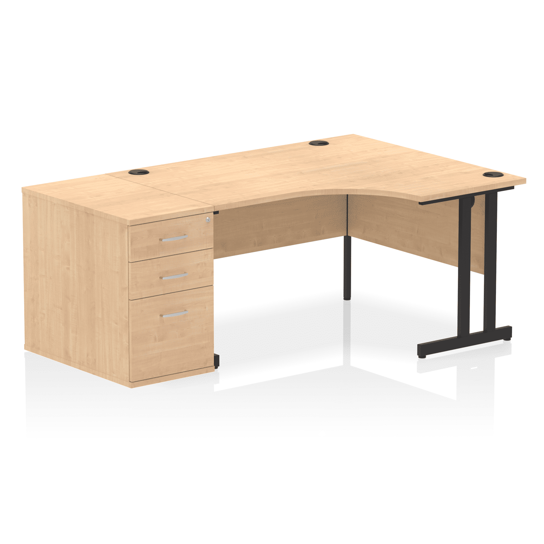 Impulse 1400mm Cantilever Right Crescent Desk Workstation - Image 18