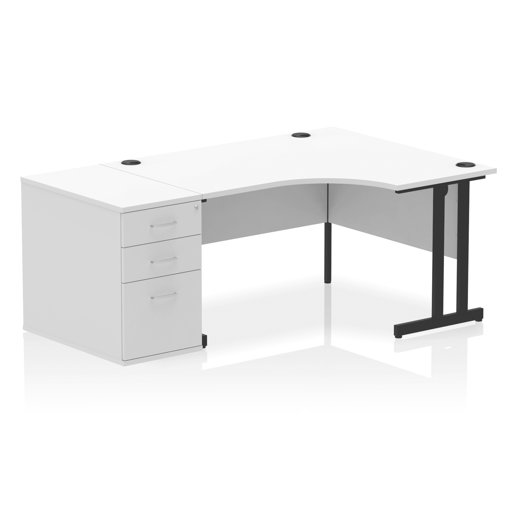 Impulse 1400mm Cantilever Right Crescent Desk Workstation - Image 34