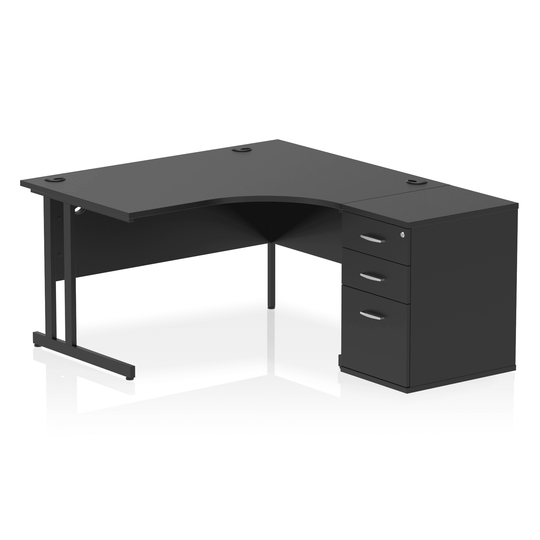 Impulse 1400mm Cantilever Right Crescent Desk Workstation - Image 35