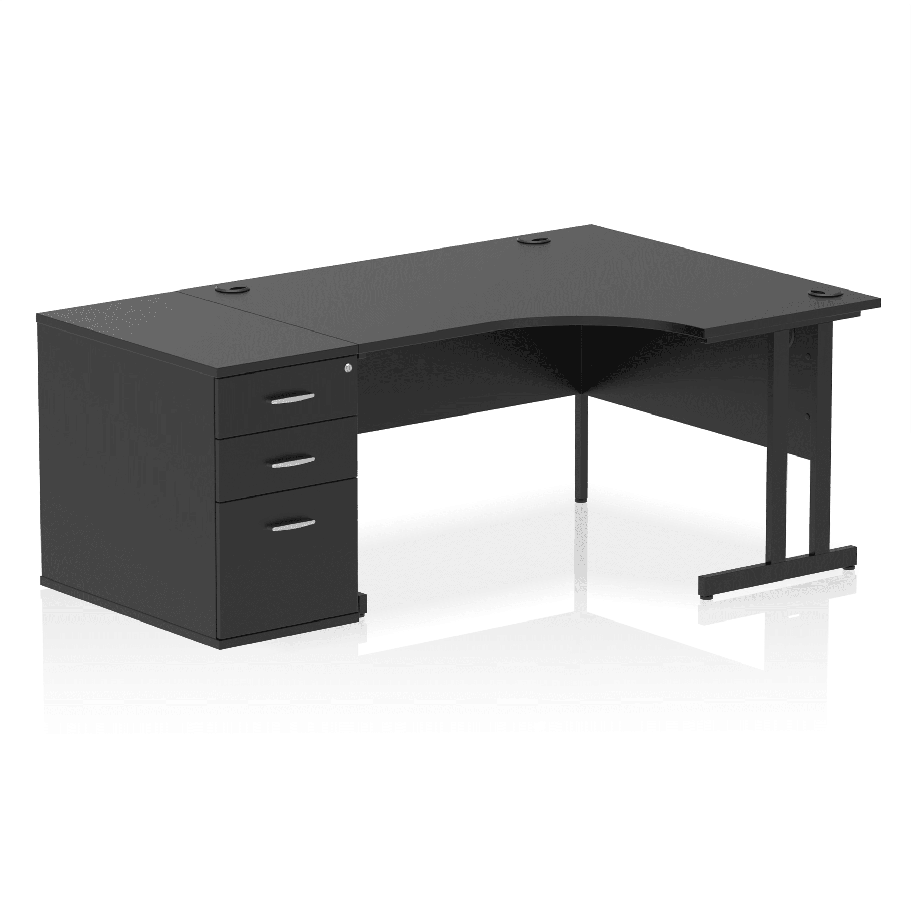 Impulse 1400mm Cantilever Right Crescent Desk Workstation - Image 38
