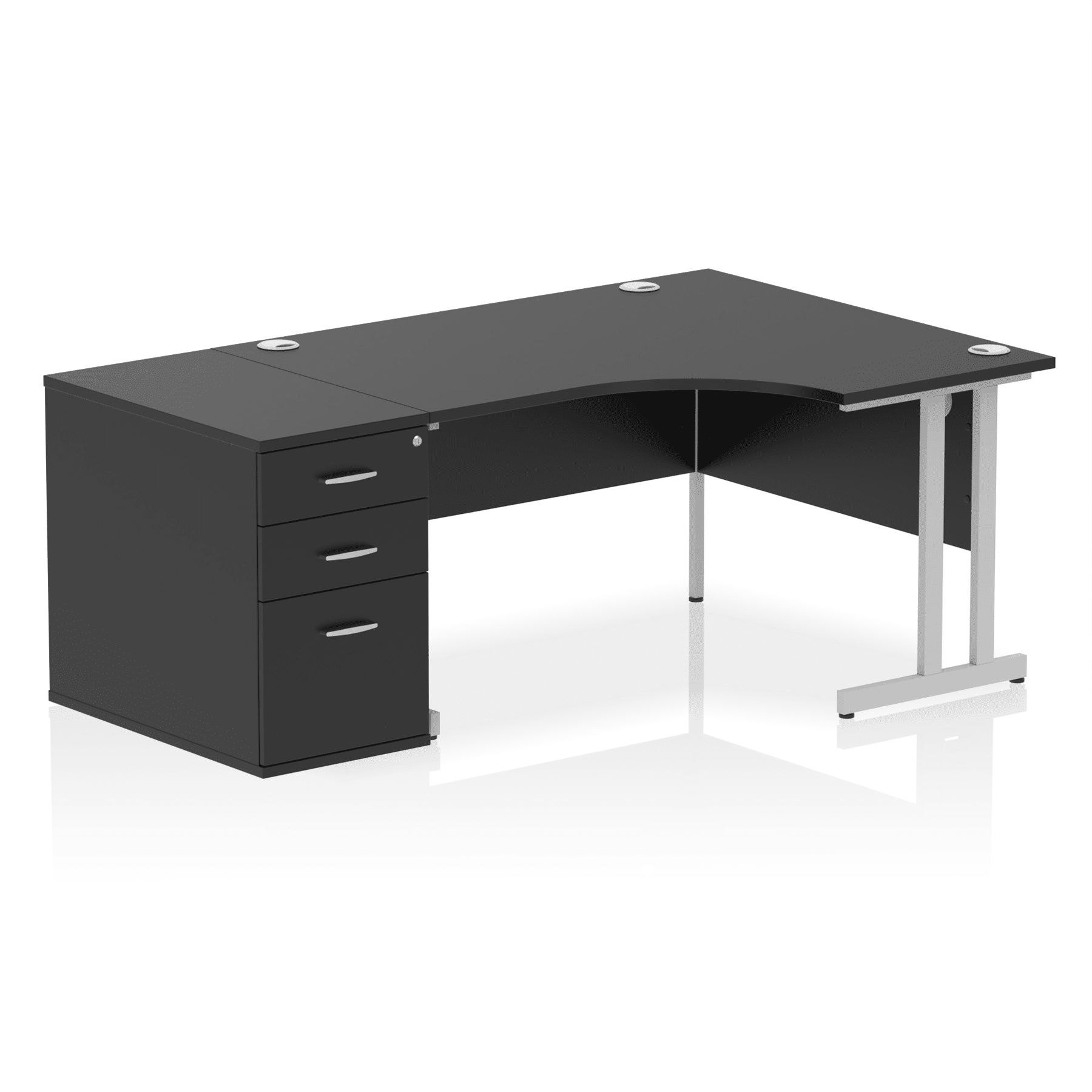 Impulse 1400mm Cantilever Right Crescent Desk Workstation - Image 39