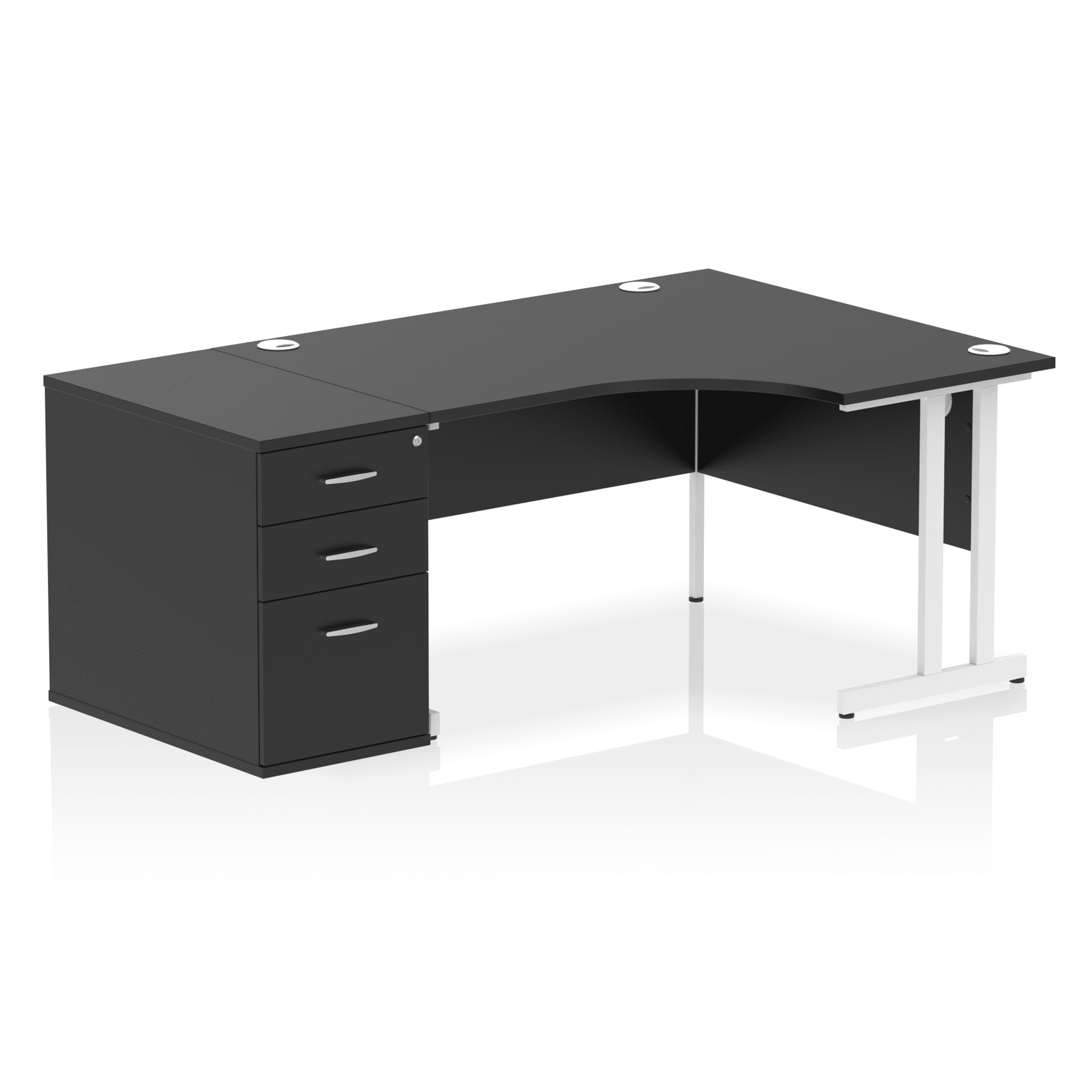 Impulse 1400mm Cantilever Right Crescent Desk Workstation - Image 40