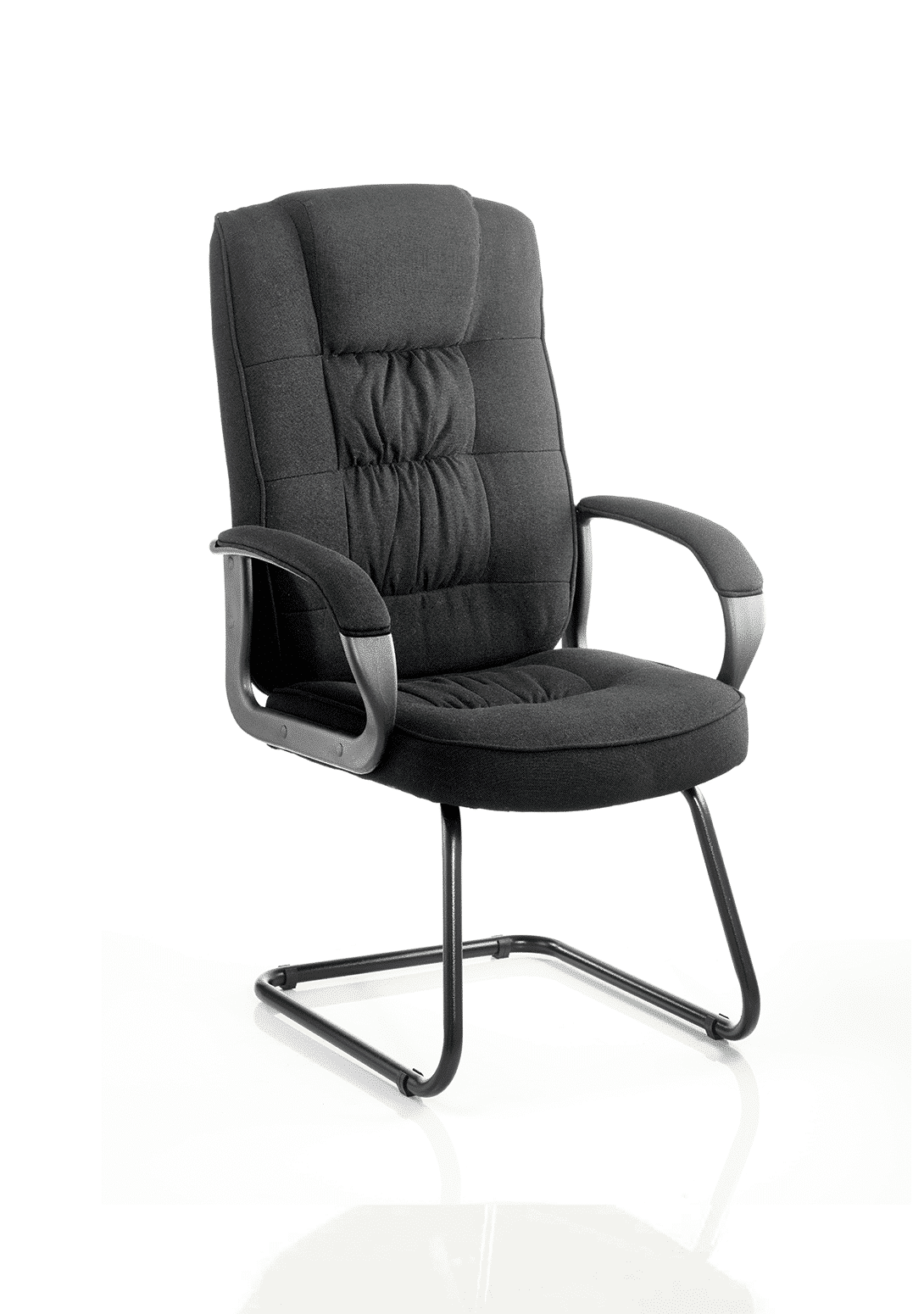 Moore Deluxe High Back Black Cantilever Visitor Chair with Arms - Image 3