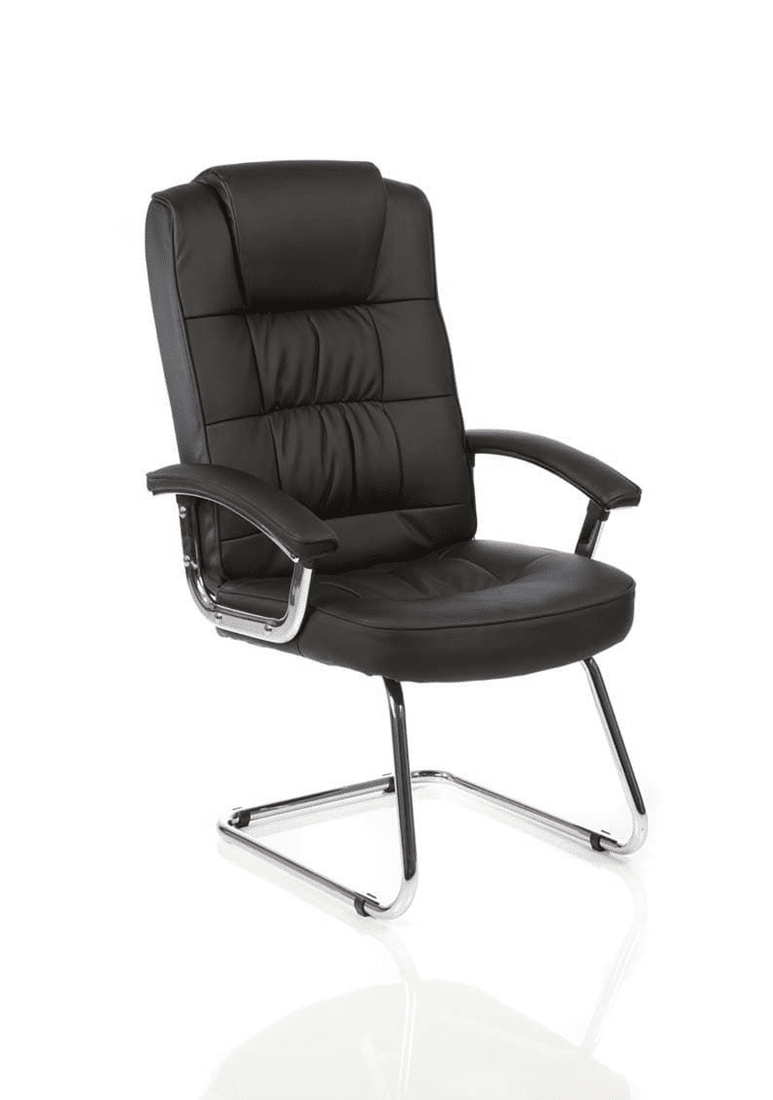 Moore Deluxe High Back Black Cantilever Visitor Chair with Arms - Image 2
