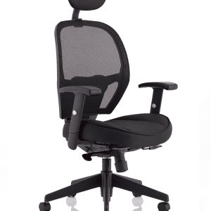 Denver High Mesh Back Black Task Operator Office Chair with Arms