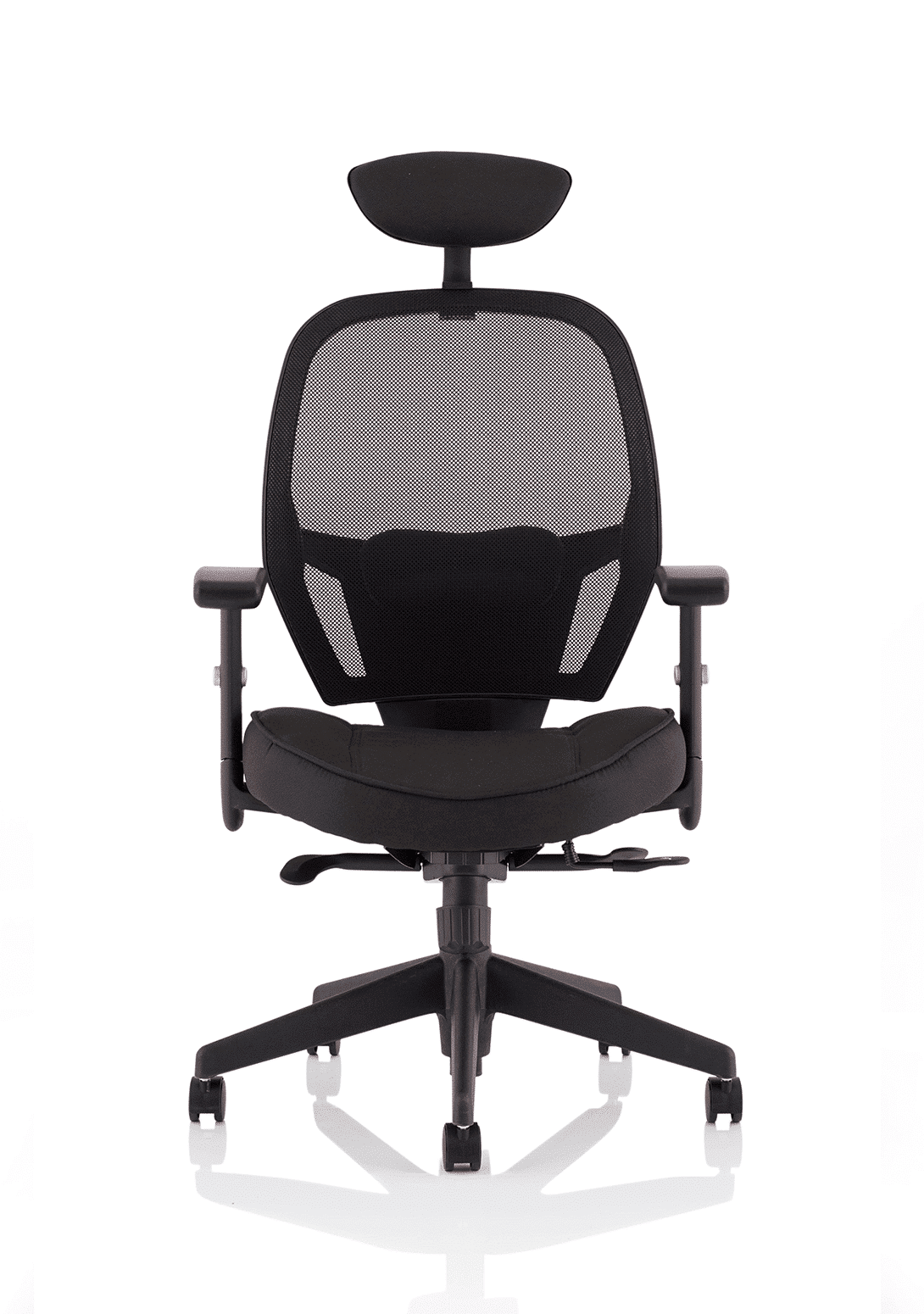 Denver High Mesh Back Black Task Operator Office Chair with Arms - Image 2