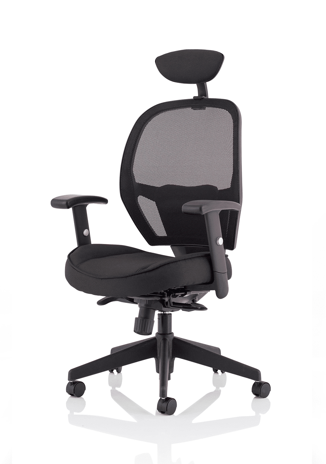 Denver High Mesh Back Black Task Operator Office Chair with Arms - Image 3