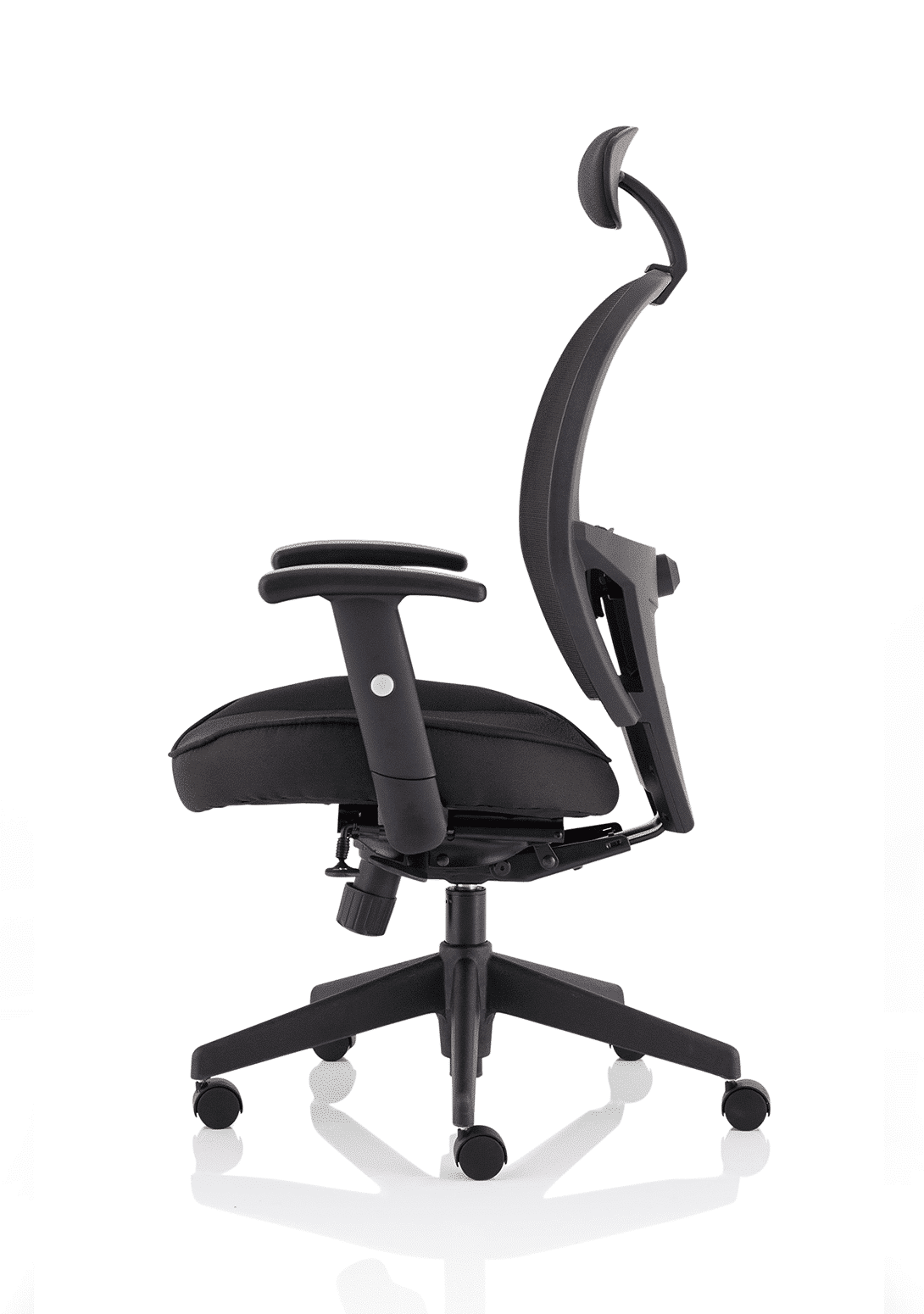 Denver High Mesh Back Black Task Operator Office Chair with Arms - Image 4
