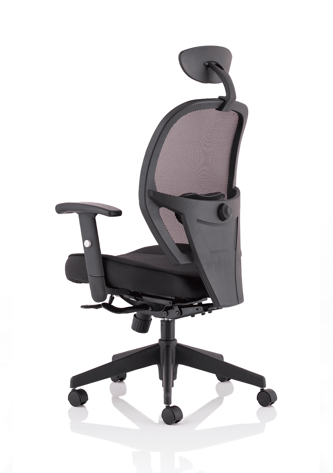 Denver High Mesh Back Black Task Operator Office Chair with Arms - Image 5