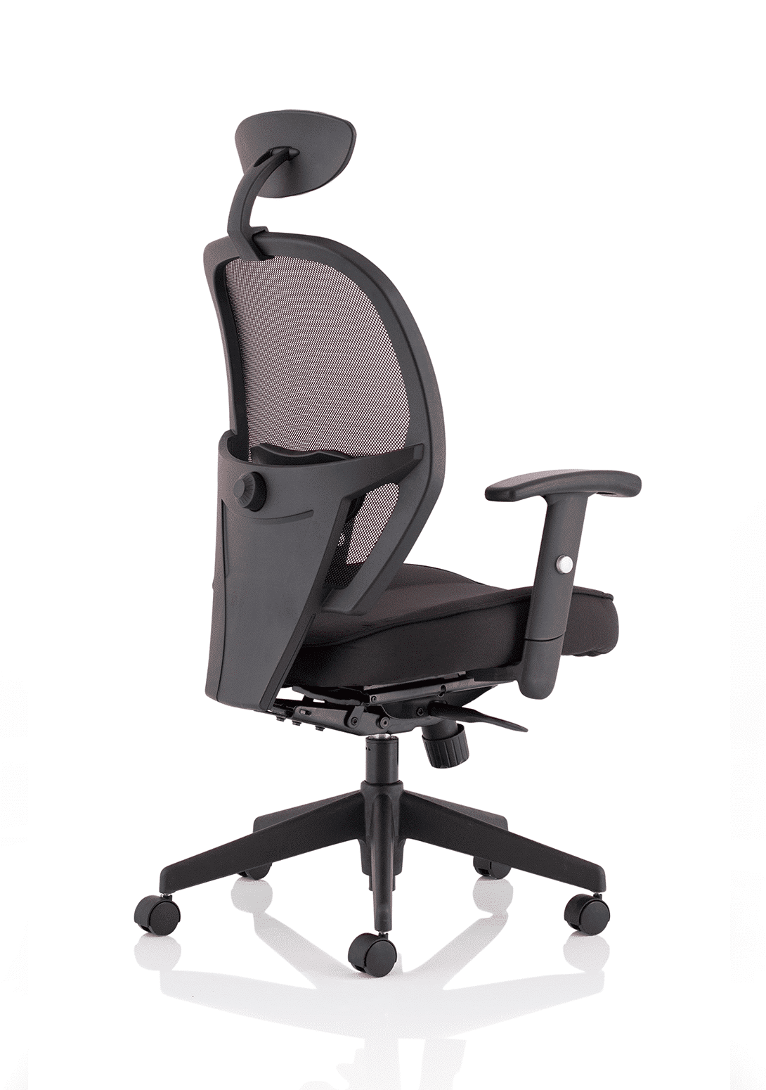 Denver High Mesh Back Black Task Operator Office Chair with Arms - Image 7