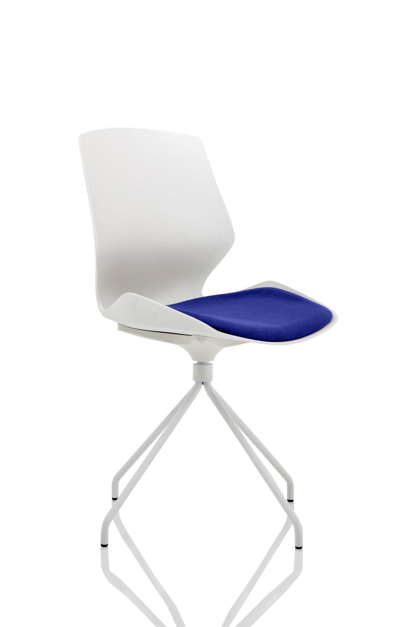 Florence Spindle White Frame Fabric Seat Visitor Chair - Image 14