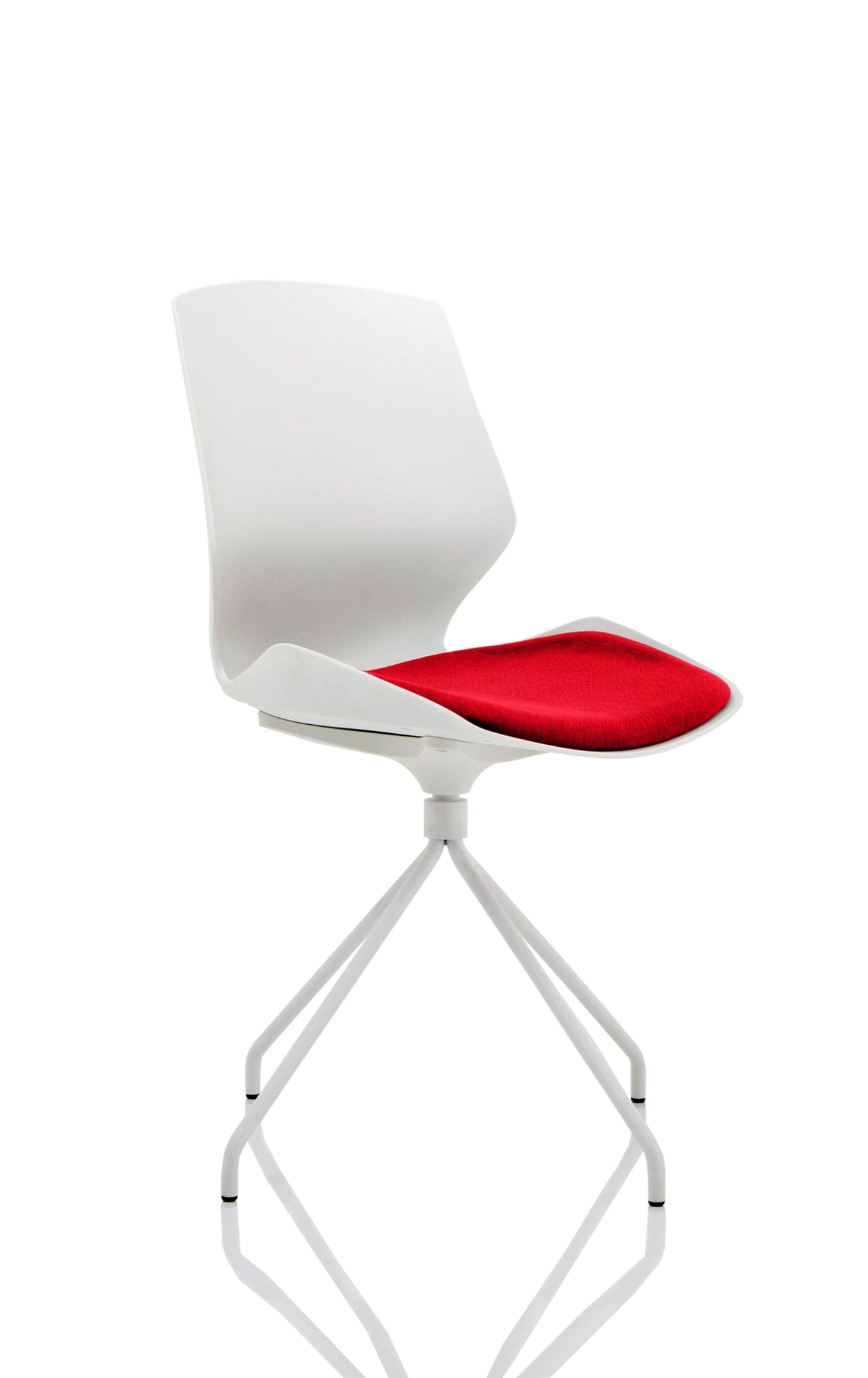 Florence Spindle White Frame Fabric Seat Visitor Chair - Image 9
