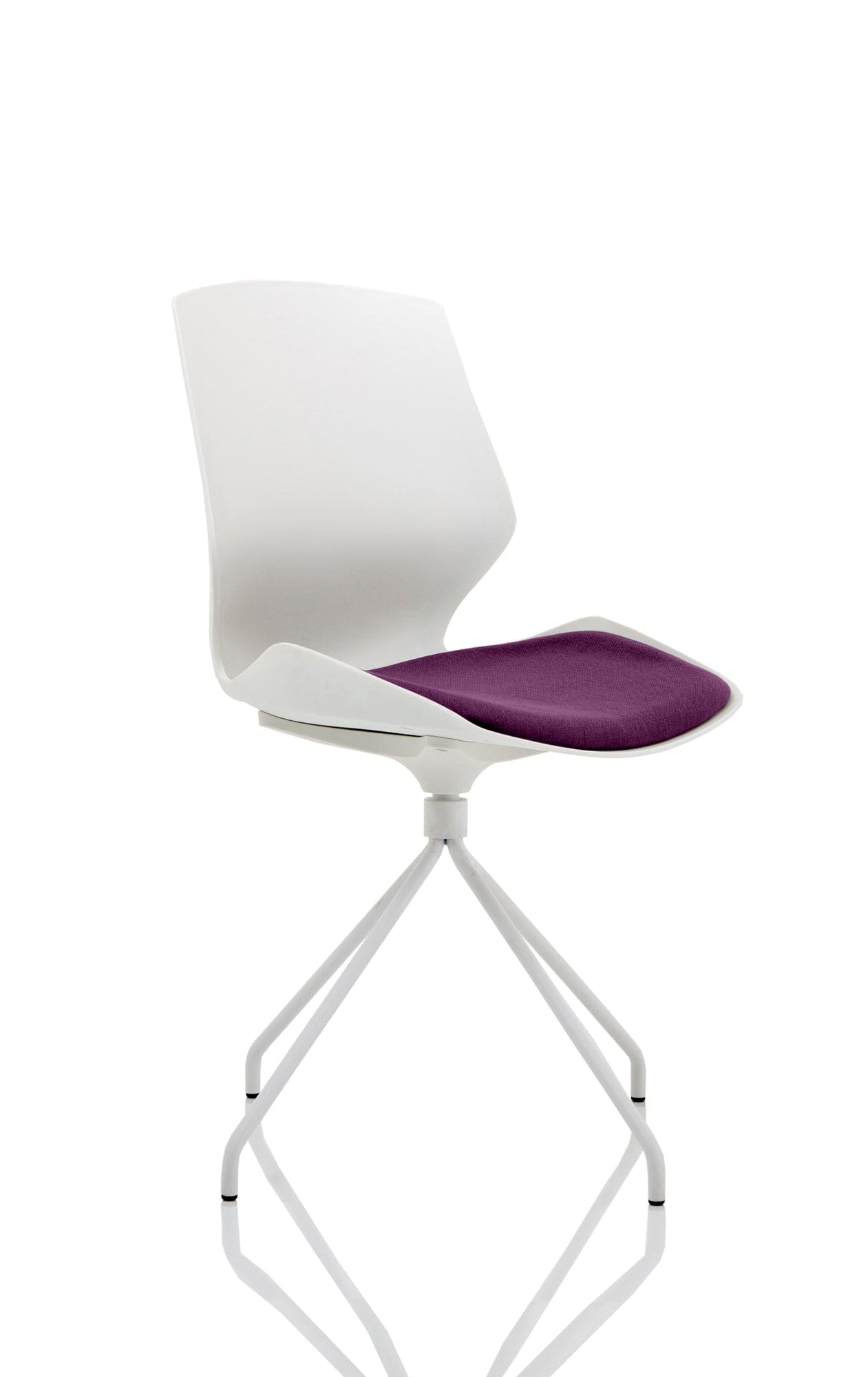Florence Spindle White Frame Fabric Seat Visitor Chair - Image 16
